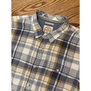 Fatface Men's XL Regular Fit Plaid Golden Haze Short‎ Sleeve Button Shirt